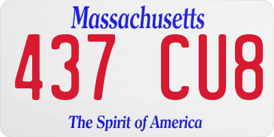 MA license plate 437CU8