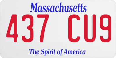 MA license plate 437CU9