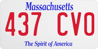 MA license plate 437CV0