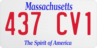 MA license plate 437CV1
