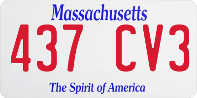 MA license plate 437CV3