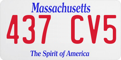 MA license plate 437CV5