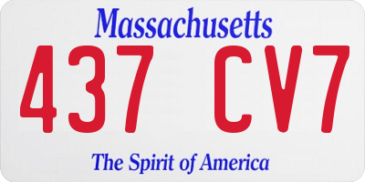 MA license plate 437CV7