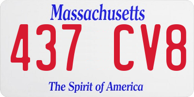 MA license plate 437CV8