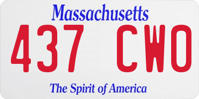 MA license plate 437CW0