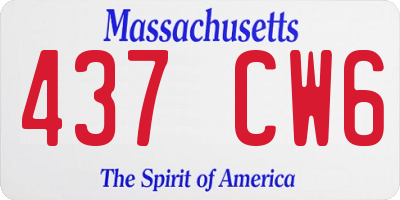 MA license plate 437CW6