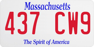MA license plate 437CW9
