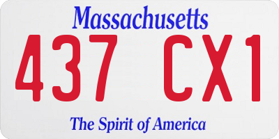 MA license plate 437CX1