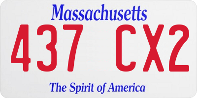 MA license plate 437CX2