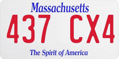MA license plate 437CX4