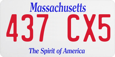 MA license plate 437CX5