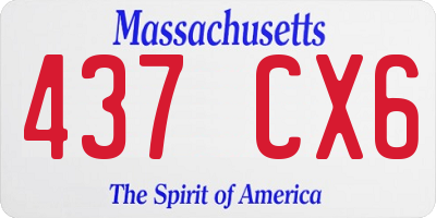 MA license plate 437CX6