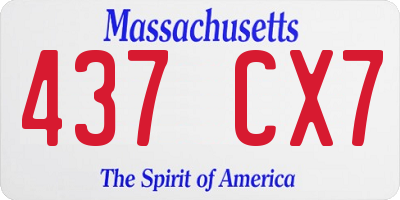 MA license plate 437CX7
