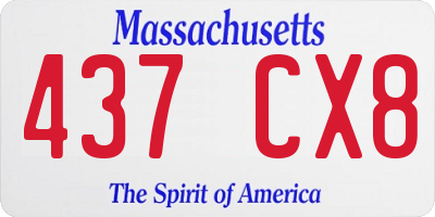 MA license plate 437CX8