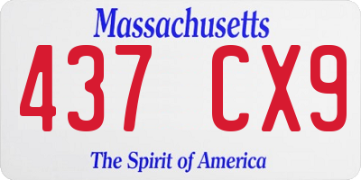 MA license plate 437CX9