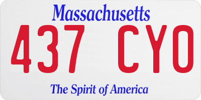 MA license plate 437CY0