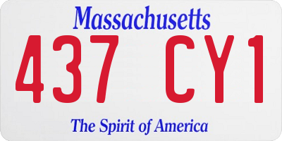 MA license plate 437CY1