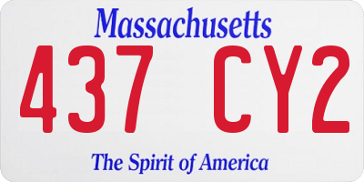 MA license plate 437CY2