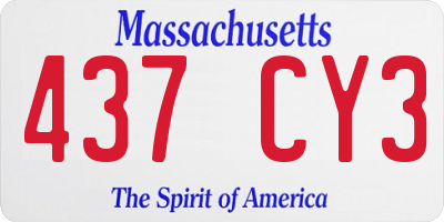 MA license plate 437CY3
