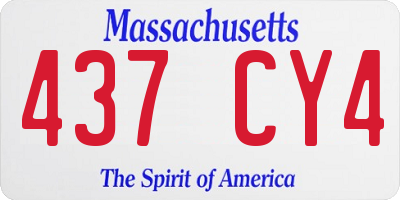 MA license plate 437CY4