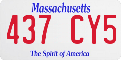 MA license plate 437CY5
