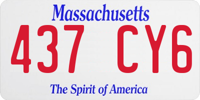 MA license plate 437CY6