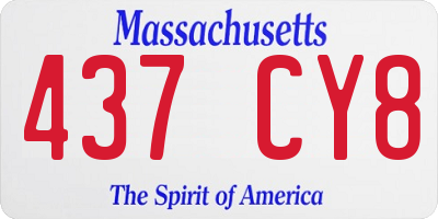 MA license plate 437CY8