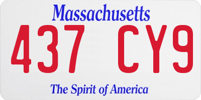 MA license plate 437CY9