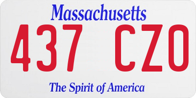 MA license plate 437CZ0
