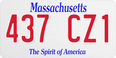 MA license plate 437CZ1