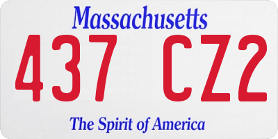 MA license plate 437CZ2