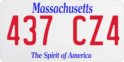 MA license plate 437CZ4