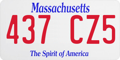 MA license plate 437CZ5