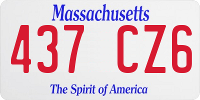 MA license plate 437CZ6