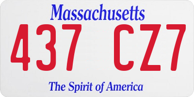 MA license plate 437CZ7