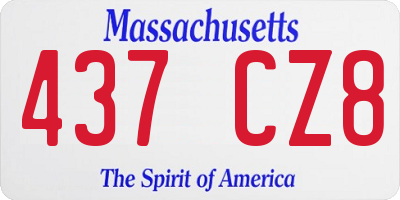 MA license plate 437CZ8