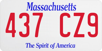 MA license plate 437CZ9