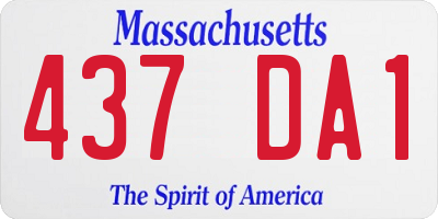 MA license plate 437DA1