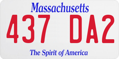 MA license plate 437DA2