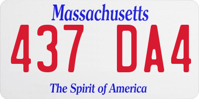 MA license plate 437DA4