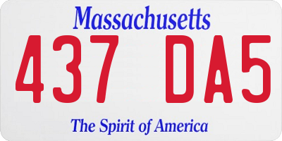 MA license plate 437DA5