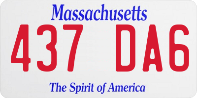 MA license plate 437DA6