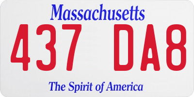 MA license plate 437DA8