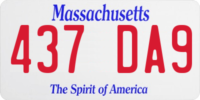 MA license plate 437DA9