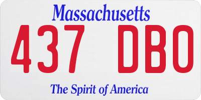 MA license plate 437DB0