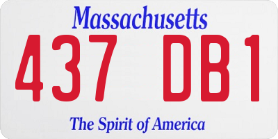 MA license plate 437DB1