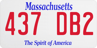 MA license plate 437DB2
