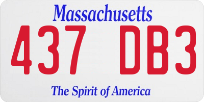 MA license plate 437DB3