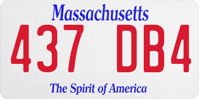 MA license plate 437DB4