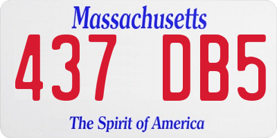 MA license plate 437DB5